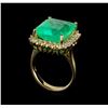 Image 4 : 9.93 ctw Emerald and Diamond Ring - 14KT Yellow Gold