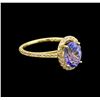 Image 1 : 14KT Yellow Gold 1.50 ctw Tanzanite and Diamond Ring