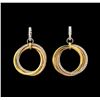 Image 1 : 14KT Tri-Color Gold 0.90 ctw Diamond Earrings