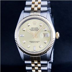 Rolex Two Tone Diamond DateJust Men's Watch