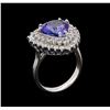 Image 4 : 1.72 ctw Tanzanite and Diamond Ring - 14KT White Gold