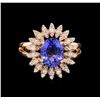 Image 2 : 1.93 ctw Tanzanite and Diamond Ring - 14KT Rose Gold