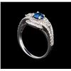 Image 4 : 14KT White Gold 1.29 ctw Fancy Blue Diamond Ring