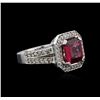 Image 1 : 14KT White Gold 3.33 ctw Rubellite and Diamond Ring