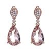 Image 1 : 6.34 ctw Morganite and Diamond Earrings - 14KT Rose Gold