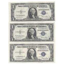 1935 Choice Uncirculated $1 Silver Certificate Currency Lot of 3