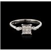 Image 1 : 18KT White Gold 0.39 ctw Diamond Ring