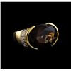 Image 1 : 14KT Yellow Gold 20.17 ctw Smokey Quartz and Diamond Ring