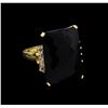 Image 1 : 20.92CT Black Onyx and Diamond Ring - 14KT Yellow Gold