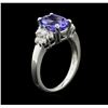 Image 3 : 2.20 ctw Tanzanite and Diamond Ring - 14KT White Gold