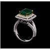 Image 4 : 14KT Two-Tone Gold 2.53 ctw Emerald and Diamond Ring