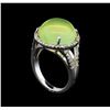 Image 4 : 14KT White Gold 14.74 ctw Green Tourmaline and Diamond Ring