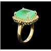 Image 4 : GIA Cert 11.71 ctw Emerald and Diamond Ring - 14KT Yellow Gold