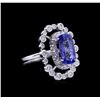 Image 1 : 5.87 ctw Tanzanite and Diamond Ring - 14KT White Gold