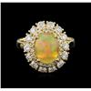 Image 2 : 1.91 ctw Opal and Diamond Ring - 14KT Yellow Gold