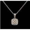 Image 1 : 0.51 ctw Diamond Pendant With Chain - 14KT White Gold