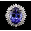 Image 2 : 14KT White Gold 11.01 ctw GIA Certified Tanzanite and Diamond Ring