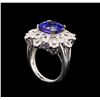 Image 4 : 18KT White Gold 5.60 ctw Tanzanite and Diamond Ring