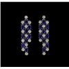 Image 1 : 14KT White Gold 9.36 ctw Sapphire and Diamond Earrings