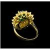 Image 3 : 14KT Yellow Gold 2.43 ctw Emerald and Diamond Ring