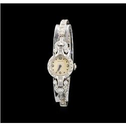 Vintage Hamilton 14KT White Gold 2.80 ctw Diamond Ladies Watch