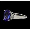 Image 1 : 5.35 ctw Tanzanite and Diamond Ring - 14KT White Gold