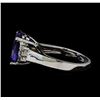 Image 3 : 5.35 ctw Tanzanite and Diamond Ring - 14KT White Gold