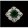 Image 2 : 14KT White Gold 13.22 ctw Emerald and Diamond Ring