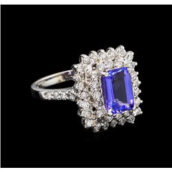 14KT White Gold 1.88 ctw Tanzanite and Diamond Ring