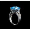 Image 4 : 14KT White Gold 9.91 ctw Topaz and Diamond Ring