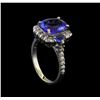 Image 4 : 4.23 ctw Tanzanite and Diamond Ring - 14KT White Gold