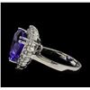 Image 3 : 5.82 ctw Tanzanite and Diamond Ring - 14KT White Gold