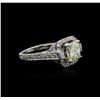 Image 1 : 18KT White Gold 3.05 ctw Fancy Yellow Diamond Ring