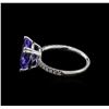 Image 3 : 4.91 ctw Tanzanite and Diamond Ring - 14KT White Gold
