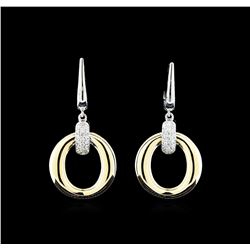 0.33 ctw Diamond Earrings - 14KT Yellow and White Gold