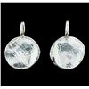 Image 1 : Matte Hand Painted Medallion Earrings - Rhodium Plated