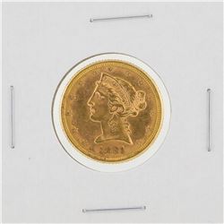 1881 $5 BU Liberty Head Half Eagle Gold Coin