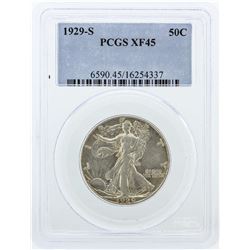 1929-S PCGS Graded XF45 Walking Liberty Half Dollar Silver Coin