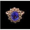 Image 2 : 3.38 ctw Tanzanite and Diamond Ring - 14KT Rose Gold