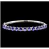 Image 1 : 14KT White Gold 6.88 ctw Tanzanite and Diamond Bracelet