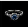 Image 2 : 0.84 ctw Blue Diamond Ring - 14KT White Gold