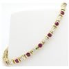 Image 1 : 1.90 ctw Diamond and Ruby Bracelet - 14KT Yellow Gold