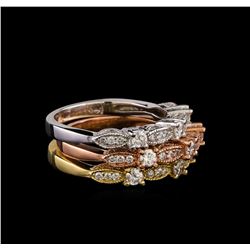 14KT Yellow, White, And Rose Gold 0.80 ctw Diamond Rings