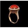 Image 4 : 14KT Rose Gold 10.94 ctw Coral and Diamond Ring