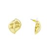 Image 2 : Leaf Shaped Stud Earrings - Gold Plated