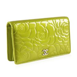 Chanel Lime Green Patent Leather Wallet