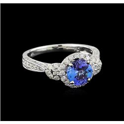 14KT White Gold 1.51 ctw Tanzanite and Diamond Ring