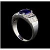 Image 2 : 2.41 ctw Sapphire and Diamond Ring - 18KT White Gold