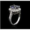 Image 3 : 14KT White Gold 4.45 ctw Tanzanite and Diamond Ring