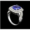 Image 4 : 14KT White Gold 2.84 ctw Tanzanite and Diamond Ring